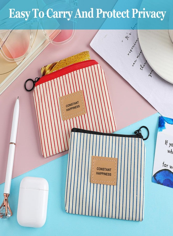 ميناتي عبوتان من حبوب منع الحمل، محفظة قماشية لحفظ الحبوب بمقاس 4.7 × 3.6 بوصة مع سحاب لتنظيم البطاقات، محفظة جيبية لحماية خصوصية النساء - Image 5